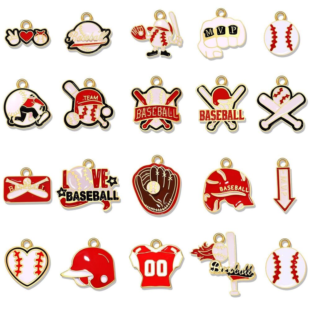 4870 20PCS Baseball Charms for Jewelry Making, Baseball Necklace Bracelet